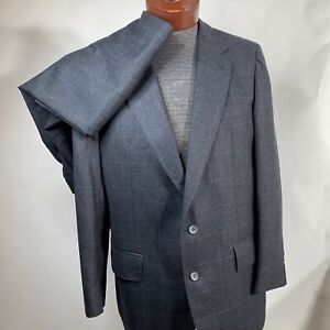 Vintage Stanley Blacker 2 Piece Gray Flannel Wool Suit 42R Pants 36" x 28" EUC