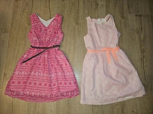 LOT Of 2 Girl Dresses: RACHAEL & CHLOE Kids, Crazy 8, Belted fully Lined, Size 7 - Picture 1 of 9