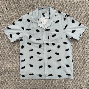 Camisa para hombre Ted Baker talla 3 (M) con cepillo estampado de trazo con botones azul claro - Imagen 1 de 8