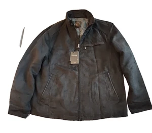 NEW Peter Luger Mens Jacket Japanese Bomber Motorcycle Black Micro Suede RARE - Picture 1 of 7