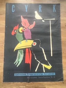 CYRK Zirkus Polen Art Plakat Papagei Vogel Farboffsetdruck - Bild 1 von 4