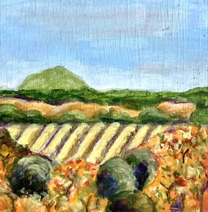 Vinter Estate S. Power 1993 Napa Valley Oil Painting Wood Vineyard Landscape 90s - Picture 1 of 5