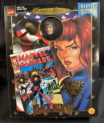 Figura de acción Marvel Famous Cover serie 8" Black Widow Toy Biz sin usar, en caja 1997 firmada Foto 1 de 4
