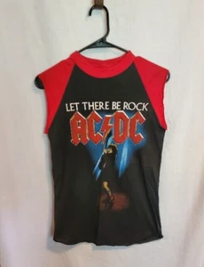 AC/DC Vintage 1977 "Let There Be Rock" World Tour Concert Shirt, size Small - Picture 1 of 4