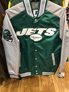 NEWYORK JETS SATIN JACKE STARTER HERREN LEICHTE JACKE GRÜN - Bild 1 von 7