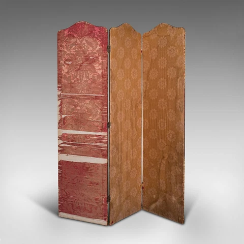 Antique Photographer's Prop Screen, English, 3 Fold, Privacy, Room Divider, 1900 Cover