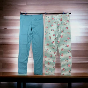 Tommy Bahama Niñas Azul Turquesa/Floral Estampado Leggings Yoga Pantalones 2 Pares S 7-8 - Imagen 1 de 12