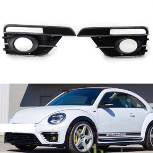 Pair Front Bumper Fog Light Grille Cover Bezel For Volkswagen Beetle 2017-2019 - Picture 1 of 6