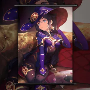 Póster de pared de lona Genshin Impact Mona para decoración de habitación - Imagen 1 de 3