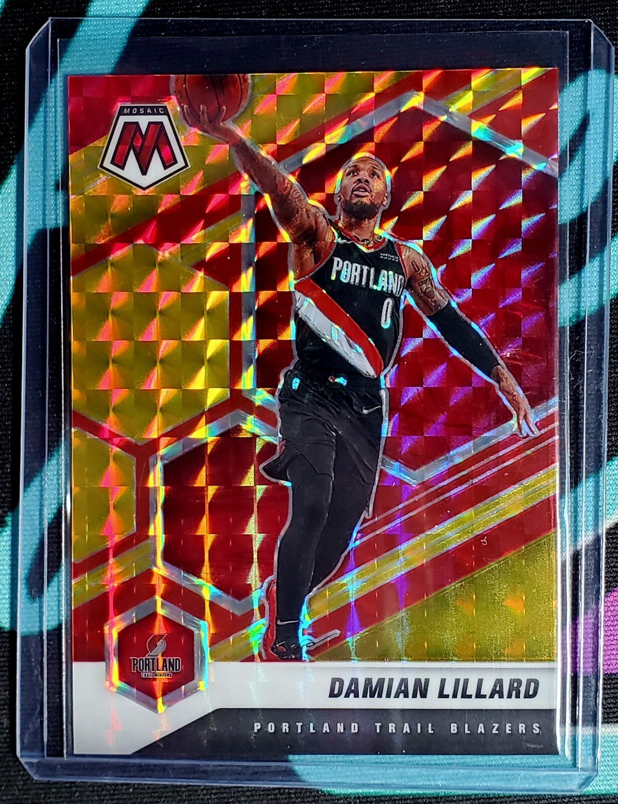 2020 Mosaic National Pride Choice Fusion Red & Yellow Prizm /88 Damian Lillard