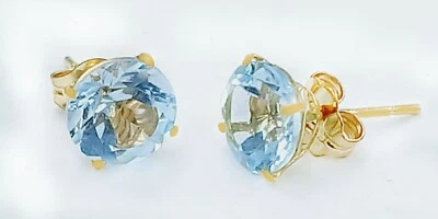 PENDIENTES AGUAMARINA ORIGINALES 1,82 quilates oro 14k - nuevos con etiquetas - servicio de tasación gratuito Foto 1 de 4