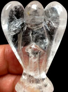 28g Natural Clear Quartz Carved Guardian Angel Figurine Crystal Reiki q519 - Picture 1 of 5