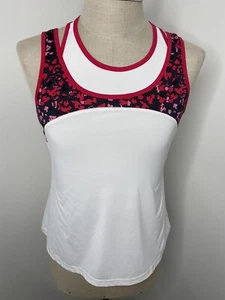 Tail Racerback Tank Top White Pink Shirt Activewear Size M Tennis Racer Back - Picture 1 of 6