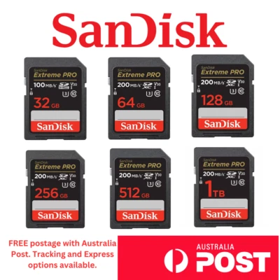 SanDisk Extreme Pro SD Card 32GB 64GB 128GB 256GB 512GB 1TB UHS-I SDXC 4K Camera - image 1 of 4