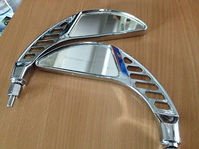 ZK1 PAIRE DE RÉTROVISEURS ( MOD-ROUGE ) CHROME LOOK CUSTOM / CHOPPERS ...........