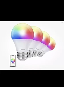 4 Linkind Smart WiFi LED Light Bulbs A19 E26 Multicolor RGB & Tunable White 9W - Picture 1 of 5