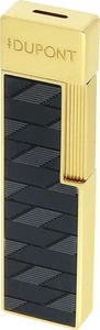S.T. DUPONT TWIGGY MONOGRAMM BLACK/GOLD JET LIGHTER / 030079 ** NEW ** - Picture 1 of 3