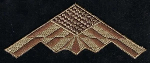 B-2 STEALTH BOMBER OUTLINE US USA FLAG OD TAN PATCH US AIR FORCE PIN UP * - Picture 1 of 24
