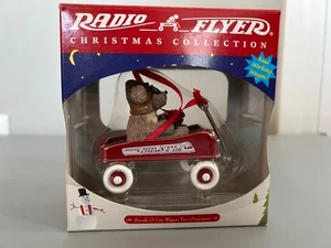 NOS Radio Volantino Collezione Natale Ornamento STREAK-O-LITE Carro con Orso - Foto 1 di 4
