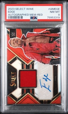 2023 Select WWE Edge #AMEGE Edge Autographed Memorabilia Red /49 PSA 8 - Image 1 of 2