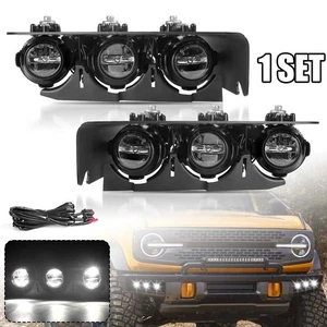 2X Front Bumper LED Fog Lights Assembly Fit For Ford Bronco 2021 2022 2023 2024 - Picture 1 of 11