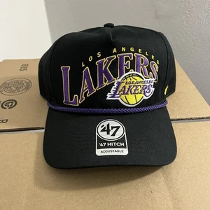 NUEVO CON ETIQUETAS Gorra Snapback Los Angeles Lakers 47 Marca Hitch Kobe Bryant Finales NBA Negra - Imagen 1 de 5