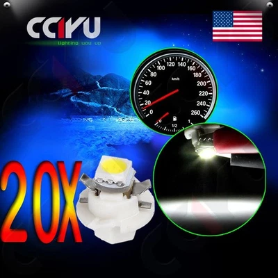 Lote de 20 luces LED blancas B8.4D 5050 SMD panel de instrumentos tablero medidor racimo Foto 1 de 4