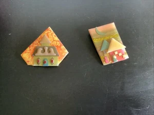 Vintage House Pins by Lucinda House Brooch Lot Of 2 - Picture 1 of 5