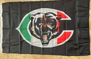 Chicago Bears Mexico Mexican 3'x5' Flag Banner Mancave Decor 4 Lined Stitching - Picture 1 of 3