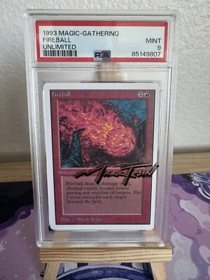 *** Fireball PSA 9 *** MTG - UNLIMITED  - Mark Tedin Shadow Signed On The Slab! - Image 1 of 3