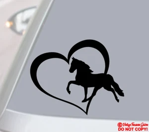 HORSE HEART Vinyl Decal Sticker Car Truck Rear Window Wall Bumper FARM ANIMAL - Picture 1 of 2