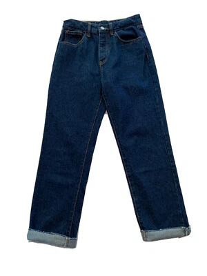 John Galt Millie Mom Jeans Relaxed Raw Hem Large Straight Leg High Rise M (28) - Image 1 of 4