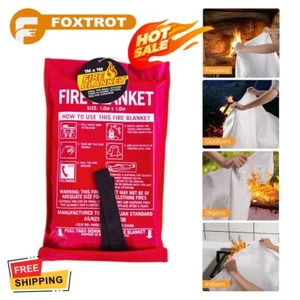 Fire Blanket 1mx1m For Home Kitchen Office Caravan Emergency Australian Standard - Picture 1 of 21