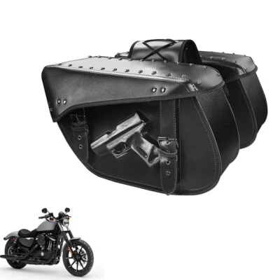 Bolsa de sillín Bolsa lateral de herramientas Almacenamiento Equipaje Par Se adapta a Harley Softail Motor Foto 1 de 4