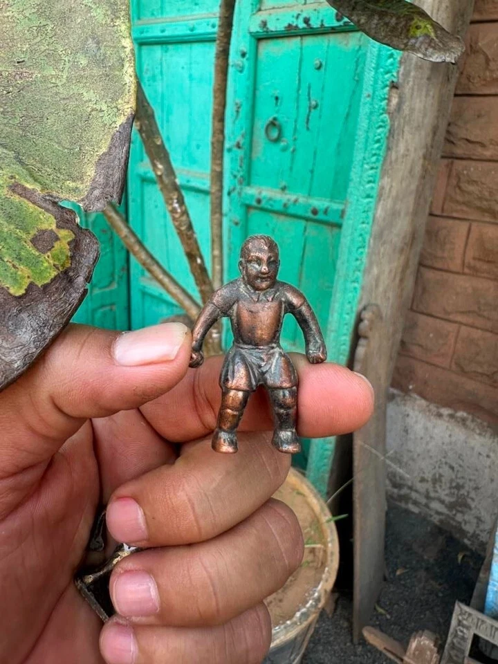 Antique 1800's Old Bronze Miniature Man Figure Sculpture - Image 1 of 4