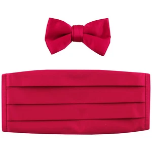 NEW in box polyester boys kids Cummerbund & bowtie formal wedding Hot Pink party - Picture 1 of 3