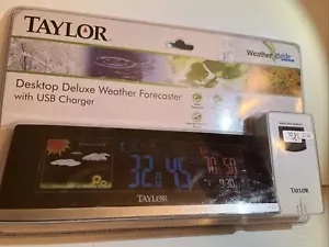 Nuova stazione meteorologica Taylor Desktop Deluxe con caricatore USB, mai aperta - Foto 1 di 4