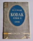 Guide de brochure manuel du propriétaire de l'appareil photo Kodak Junior II RARE