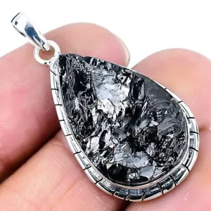 Black Kyanite Stone Sterling Silver Birthday Sister Ethnic New Pendant Jewelry - Picture 1 of 8