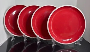 Rachel Ray RISE Dinner Plate (s) LOT OF 4 Red and White - Picture 1 of 5