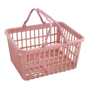 1980's Miniature Pink Shopping Basket Plastic Mini Foods Desk Decor Kawaii VTG - Picture 1 of 8