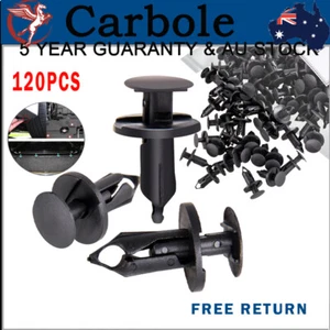 120Pcs 8mm Hole Plastic Rivets Fastener Push Clips Clip for Car Auto Fender - Picture 1 of 12