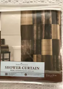 New HOME CLASSICS Shower Curtain Wild Patch Plaid - Picture 1 of 4