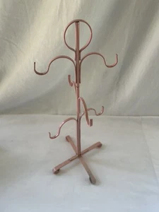 Portabicchieri vintage in metallo 6 tazze rosa - Foto 1 di 3