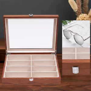 8-Slots Eye Glasses Eyewear Sunglasses Wood Case Display Storage Organizer Box - Picture 1 of 6