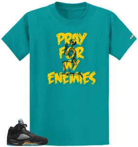 Shirt To Match Air Jordan Retro 5 Aqua Enemies Air Sneaker Tees - Picture 1 of 7
