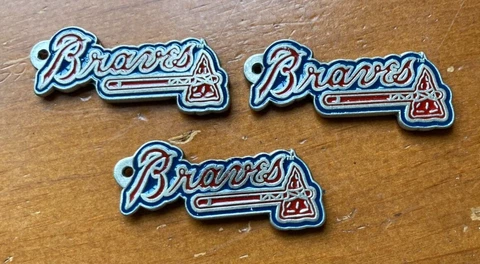 Vintage Atlanta Braves Authentic MLB Pewter Key Chain 1992 Pendant Only Cover