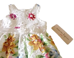 Mädchen Frühling Sommer Größe 3-6 Monate Blumen Kleid Nanette Lepore neu mit Etikett - Bild 1 von 12