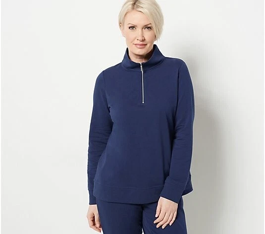 Sudadera Studio Park x Leah Williams 1/4 cremallera felpa francesa-azul marino-mediana-A492433 Foto 1 de 3