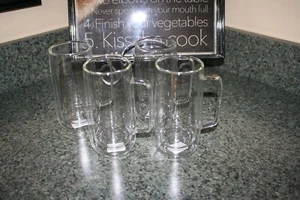 WILLIAMS-SONOMA DOUBLE-WALL GLASS TALL COFFEE MUGS - Picture 1 of 5